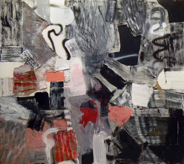 Untitled" 5/2016 36" x 40" Oil and Spray Paint on Canvas